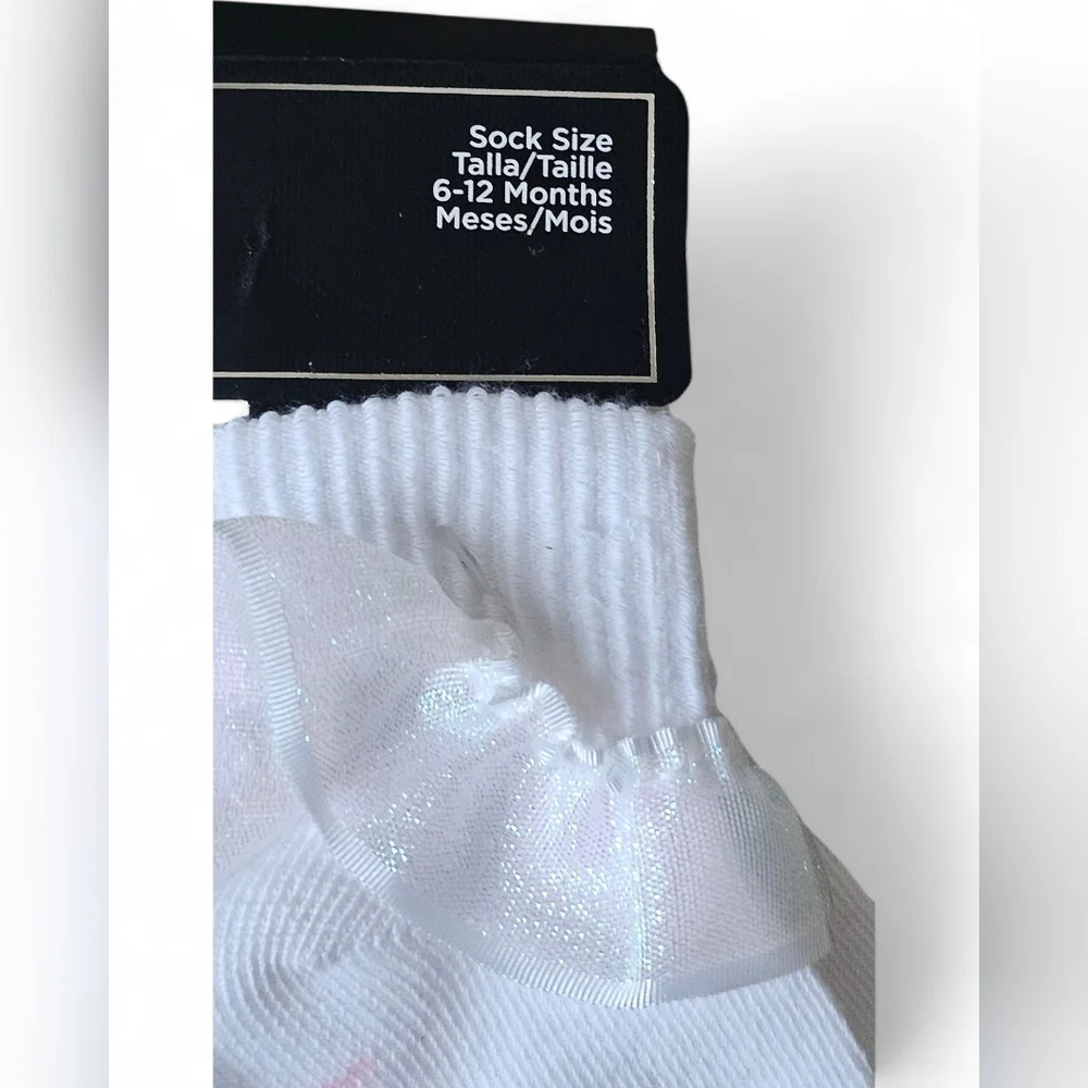 bebe Baby White Ruffle Socks 6-Pairs (6–12 Months)